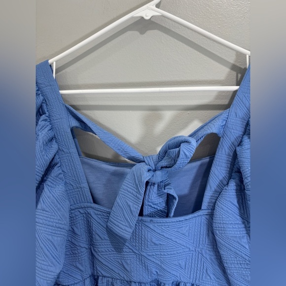 Free People Blue Violet Mini Dress size M sundress sun dress summer beachy - Picture 8 of 14